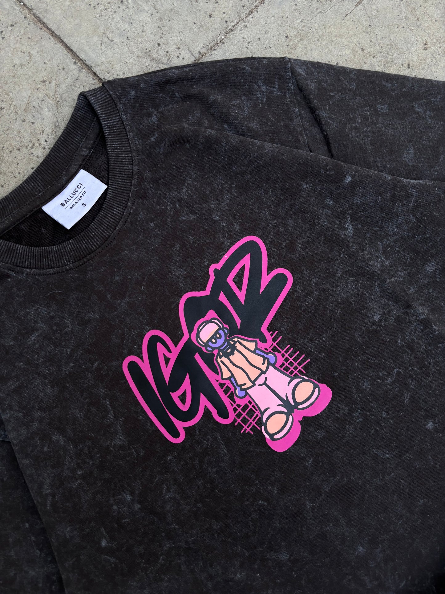 Golf acid wash oversized tee