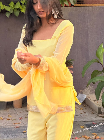 Yellow full set kurta