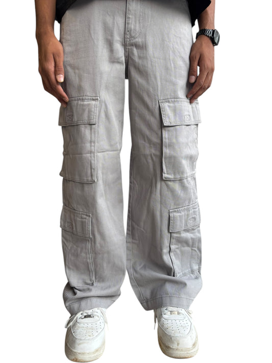 Grey baggy premium cotton cargos