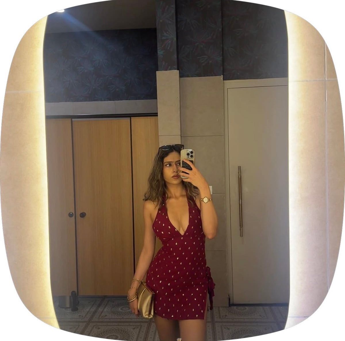Red halter neck