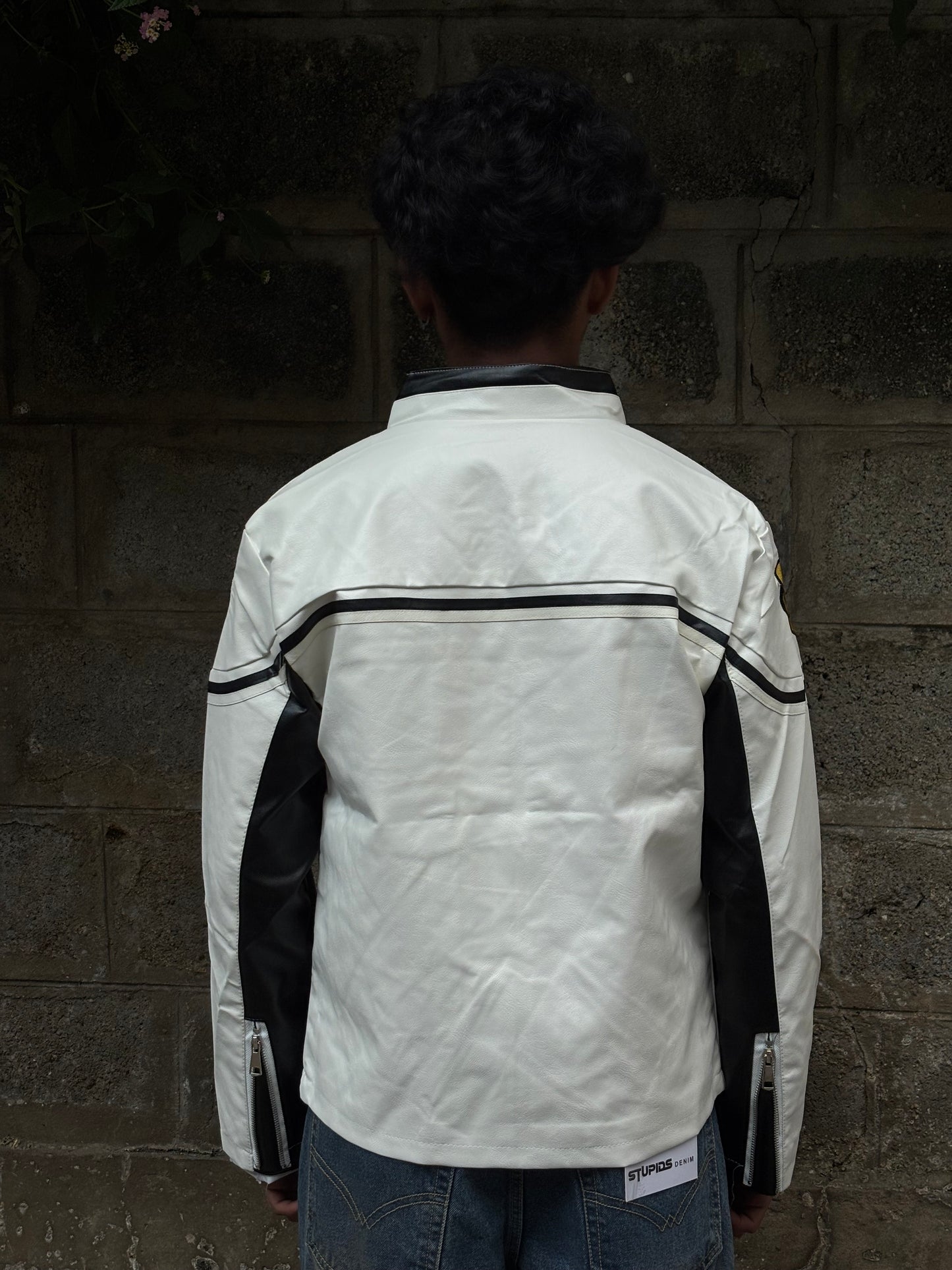 Ferrari white leather jacket