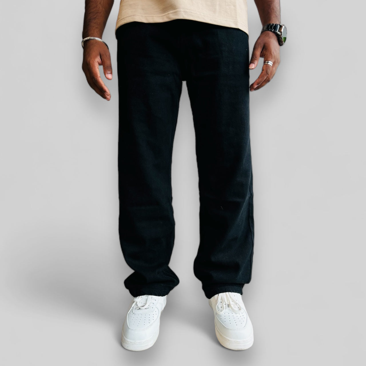 black baggy jeans