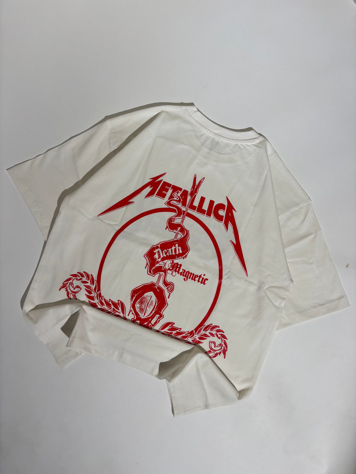 Metallica white oversized tee
