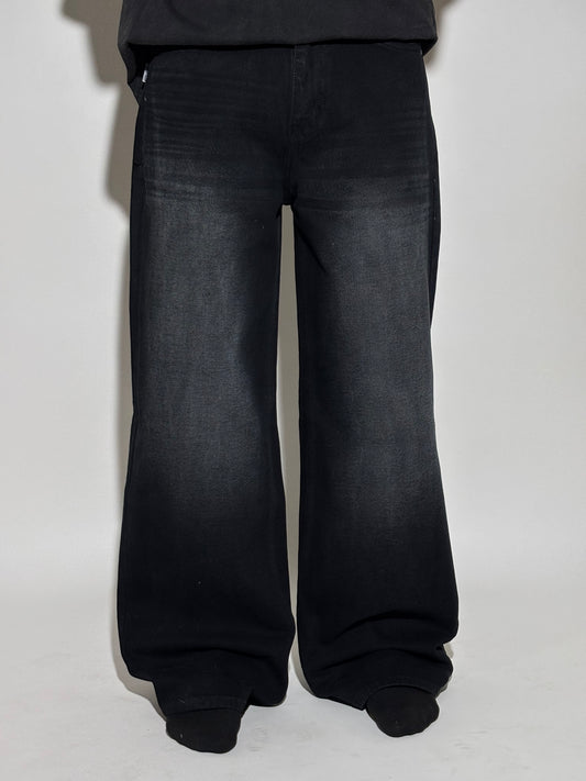 Black faded baggy jeans