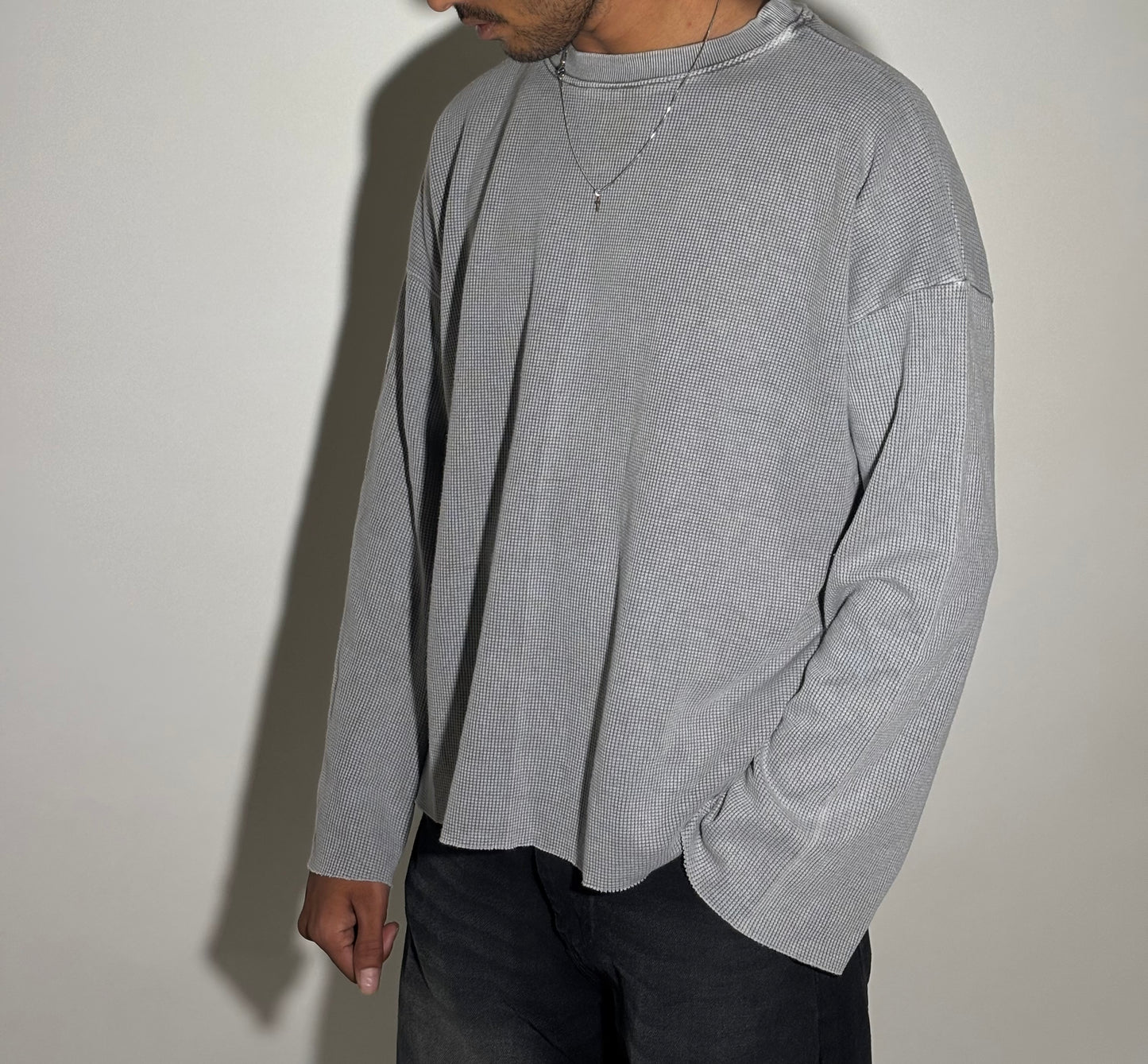 Washed waffle tee