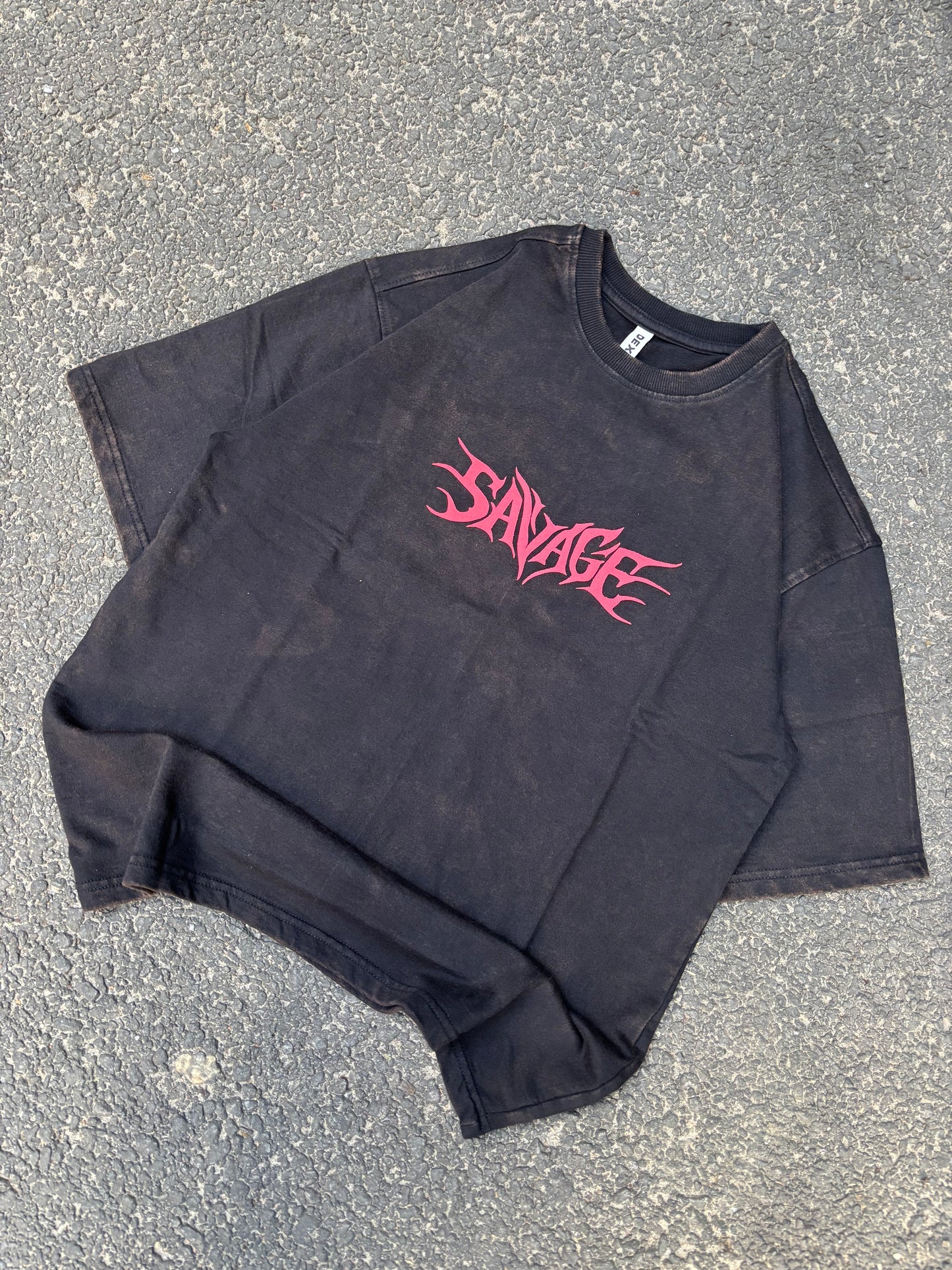 Conquer acid wash oversized tee