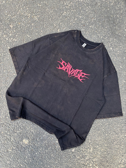 Conquer acid wash oversized tee