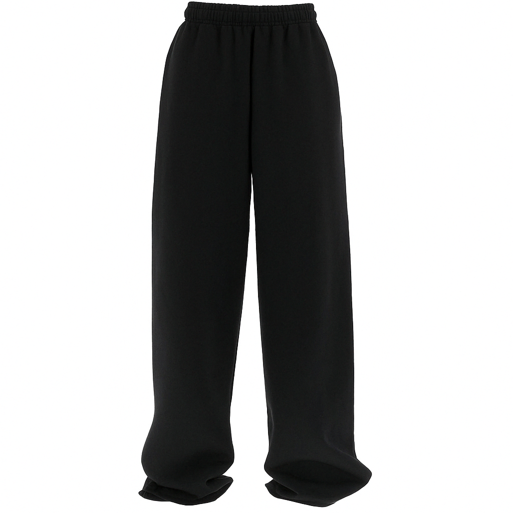 Plain black straight fit tracks