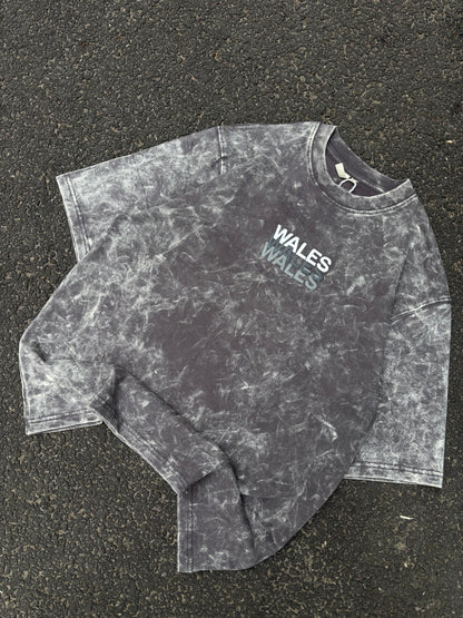 Wales grey acid wash oversized tee