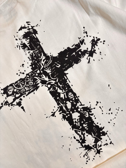 Cross white full sleeve tee