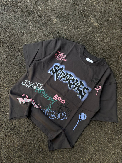 Scratches grey oversized tee