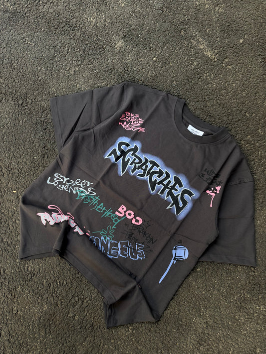 Scratches grey oversized tee