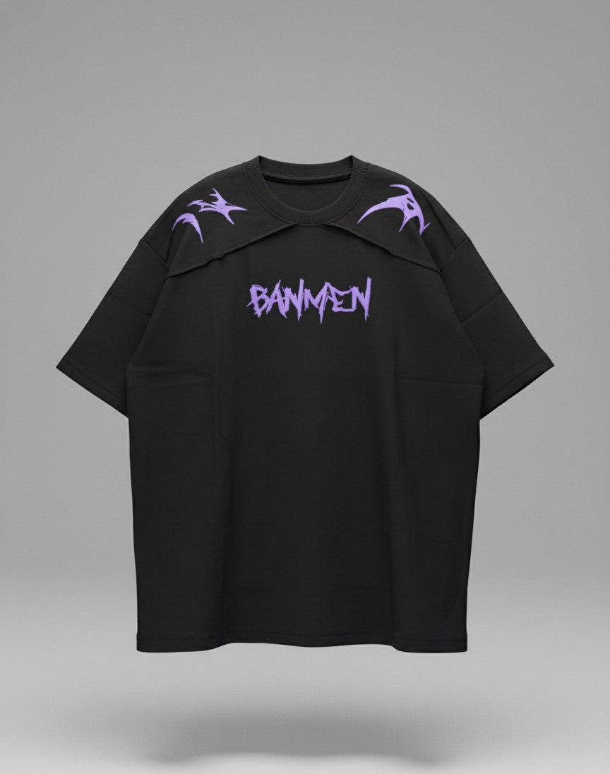 Black ban oversized tee