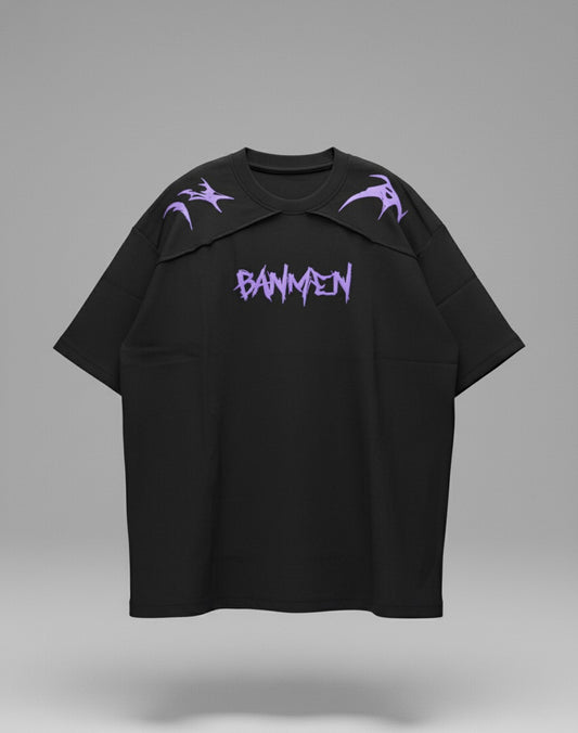 Black ban oversized tee
