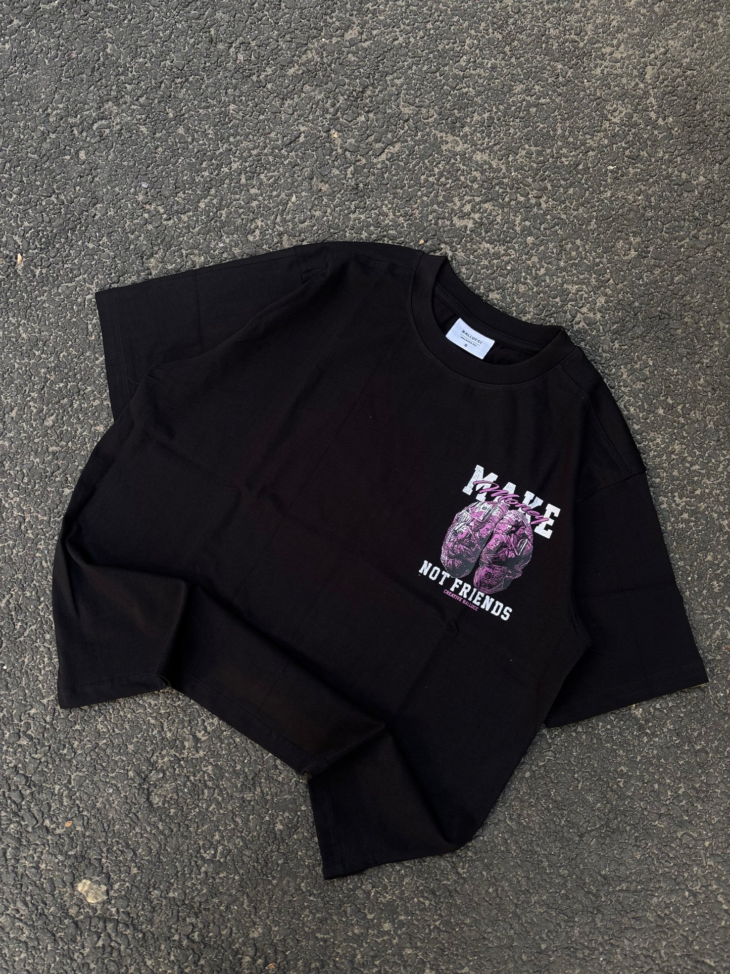 Money black oversized tee