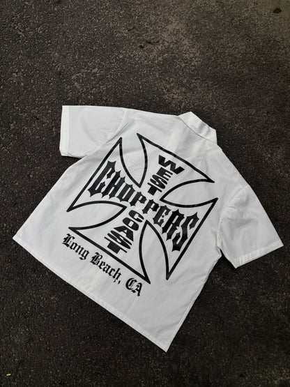 Choppers white cropped boxy shirt