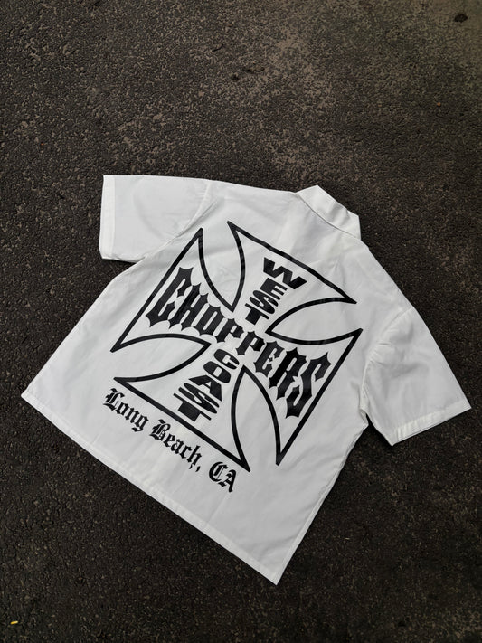 Choppers white cropped boxy shirt