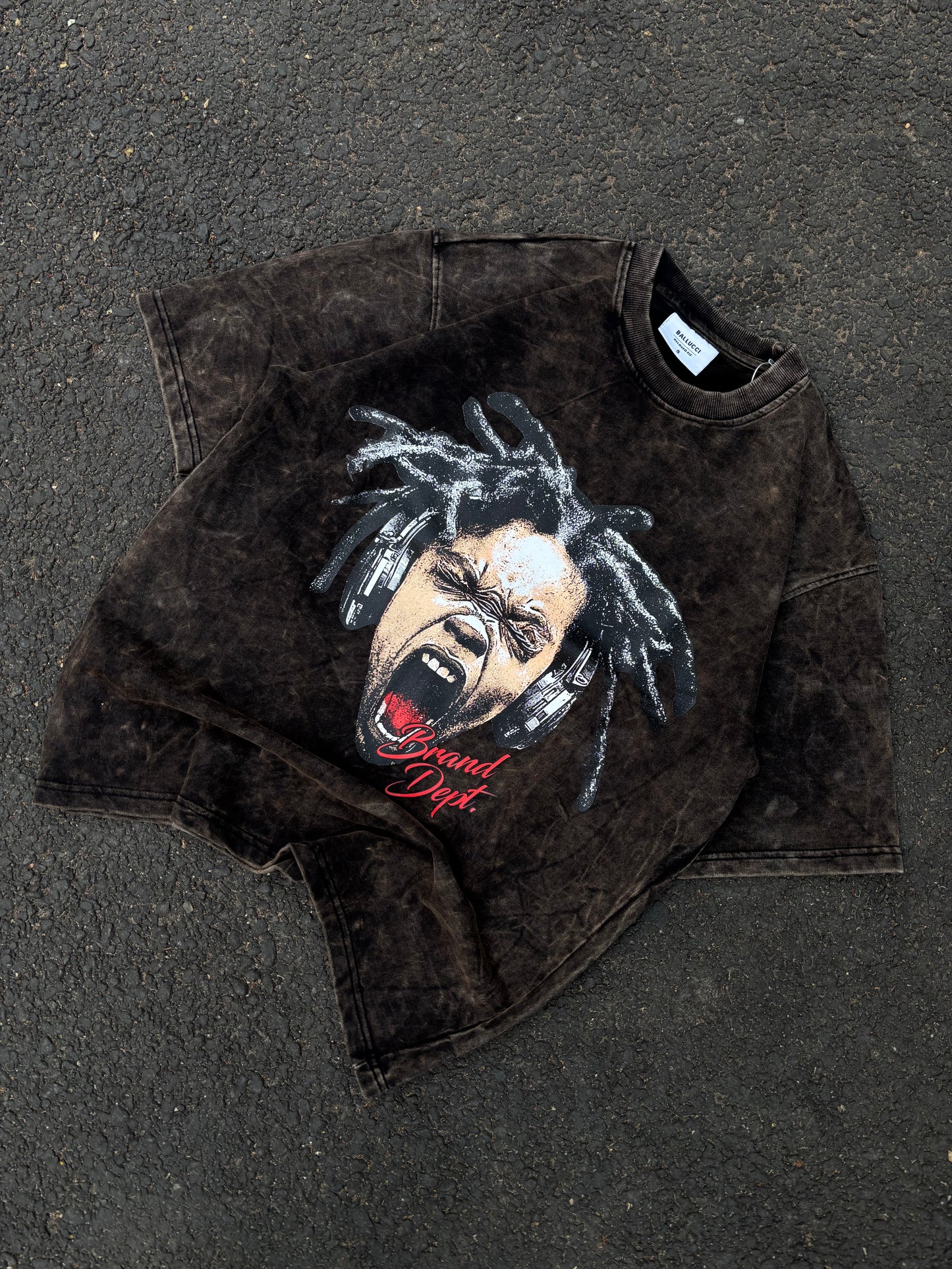 Peace of mind acid wash oversized tee