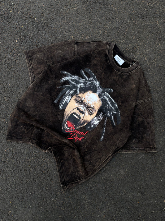 Peace of mind acid wash oversized tee