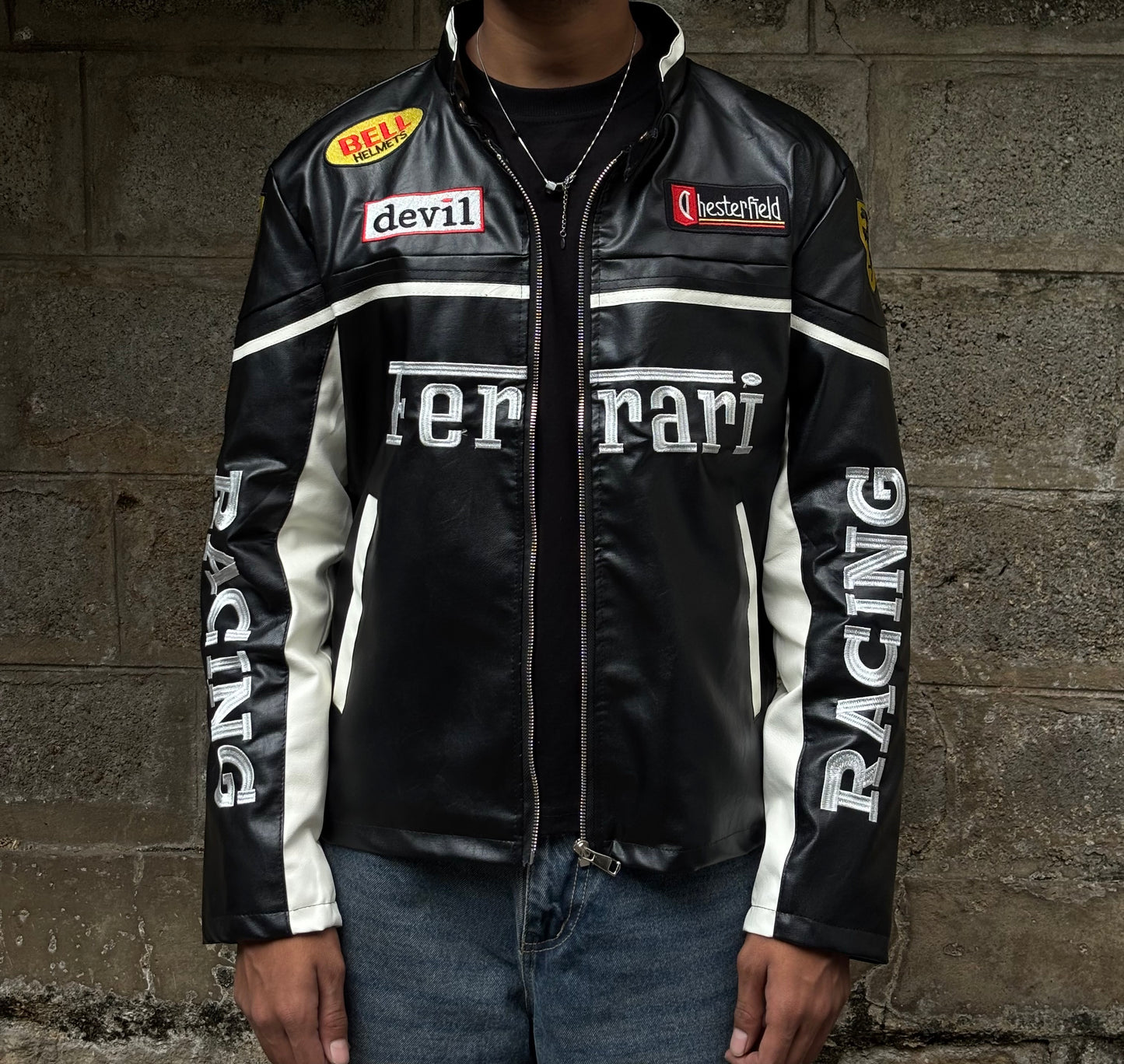 Ferrari black leather jacket