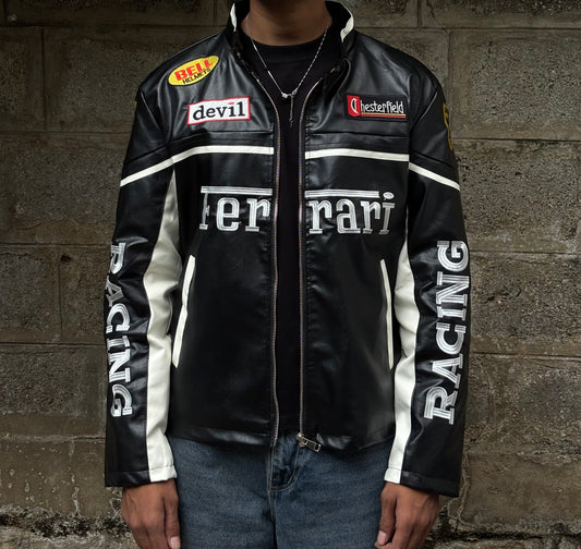 Ferrari black leather jacket