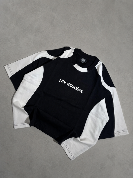 Black cut out boxy tee