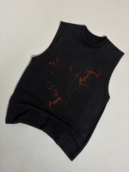 Red thunder lava wash vest