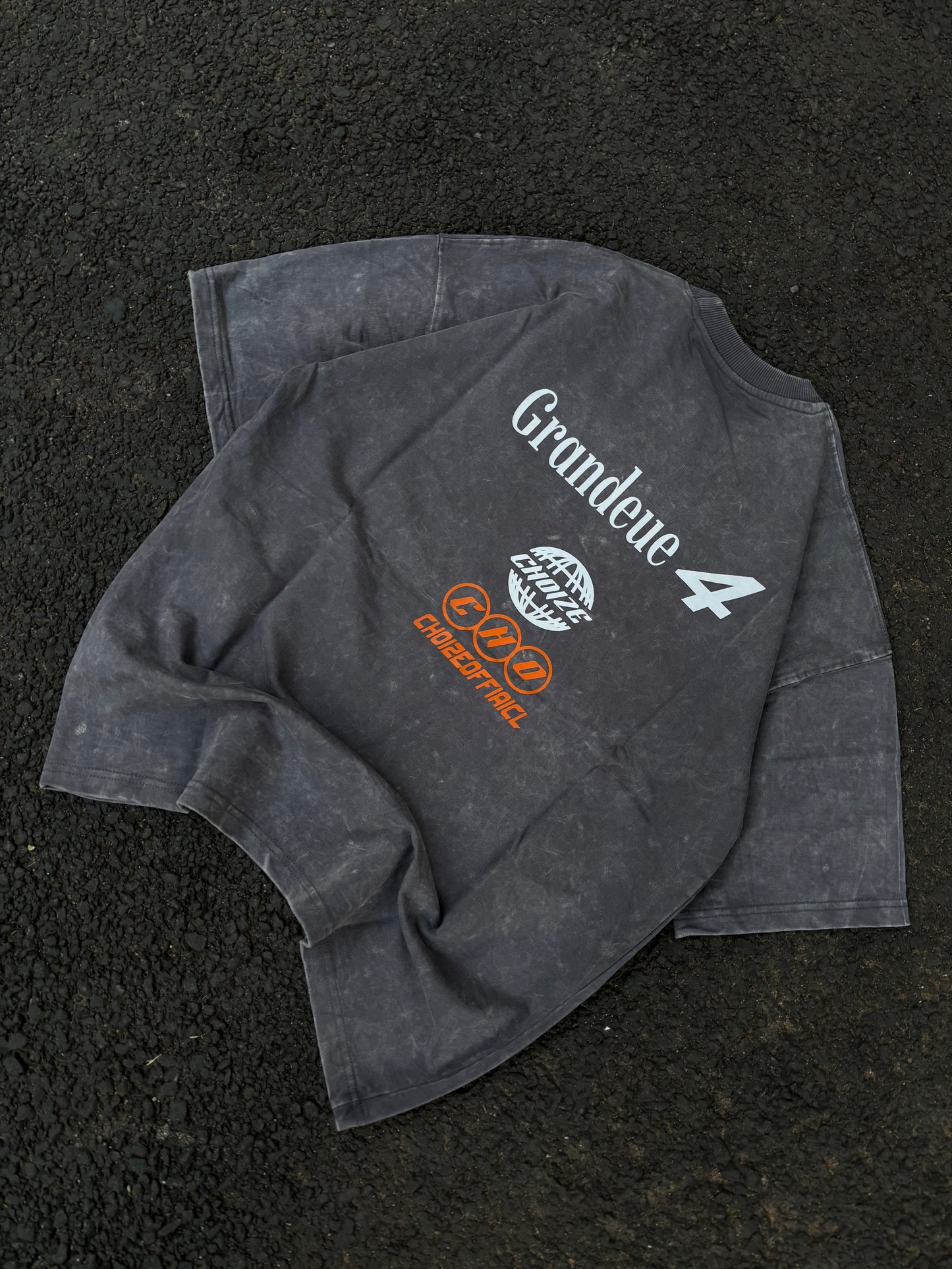 Cho grey acid wash oversized tee
