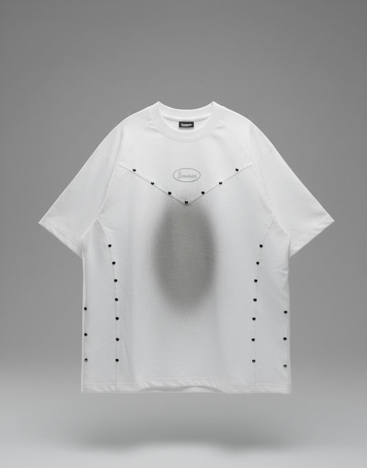 Spots white faded oversized tee