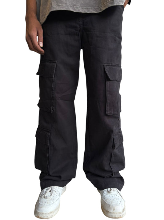 Black baggy premium cotton cargo