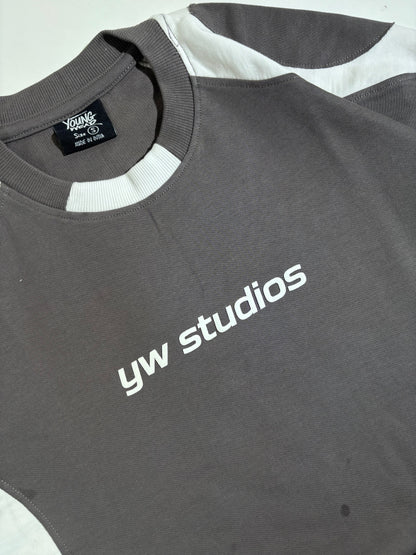 Grey cut out boxy tee