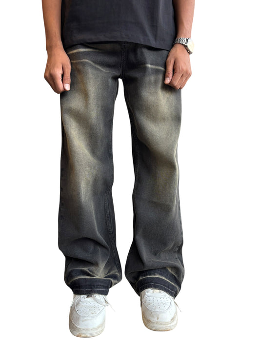 Black shades straight fit pants