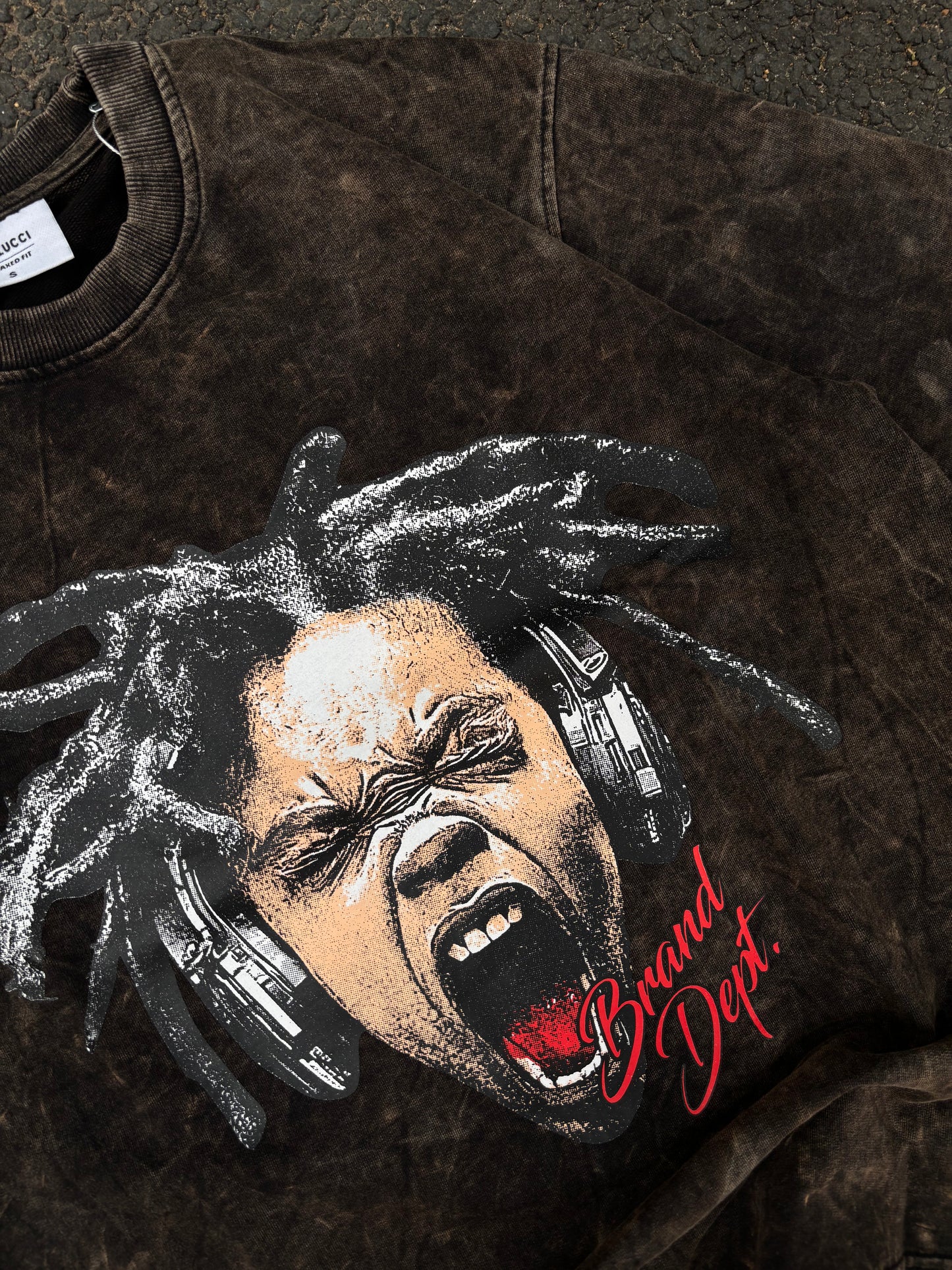 Peace of mind acid wash oversized tee