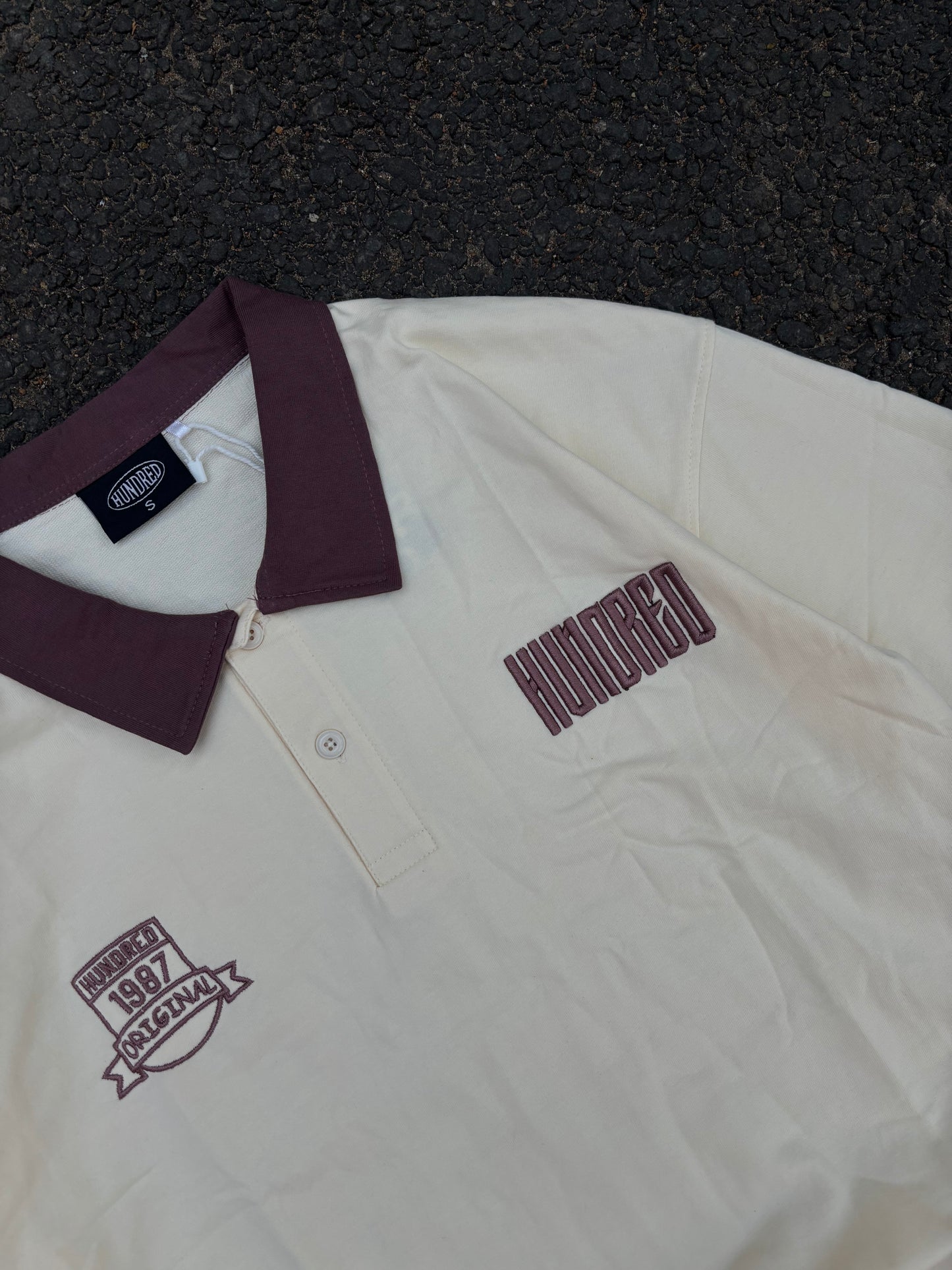 Beige polo oversized tee