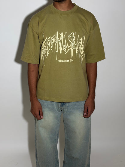 Challenge basil green boxy tee
