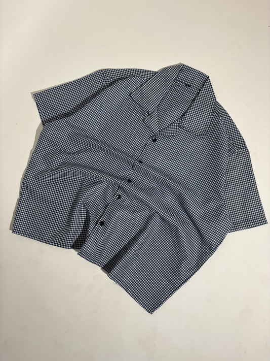 Dark grey checks boxy shirt