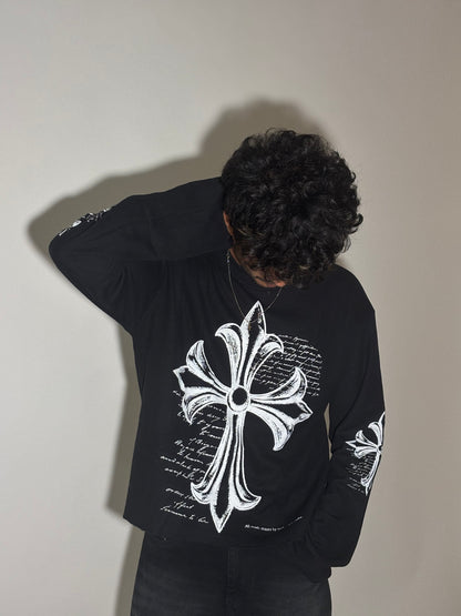 Hearts printed waffle tee