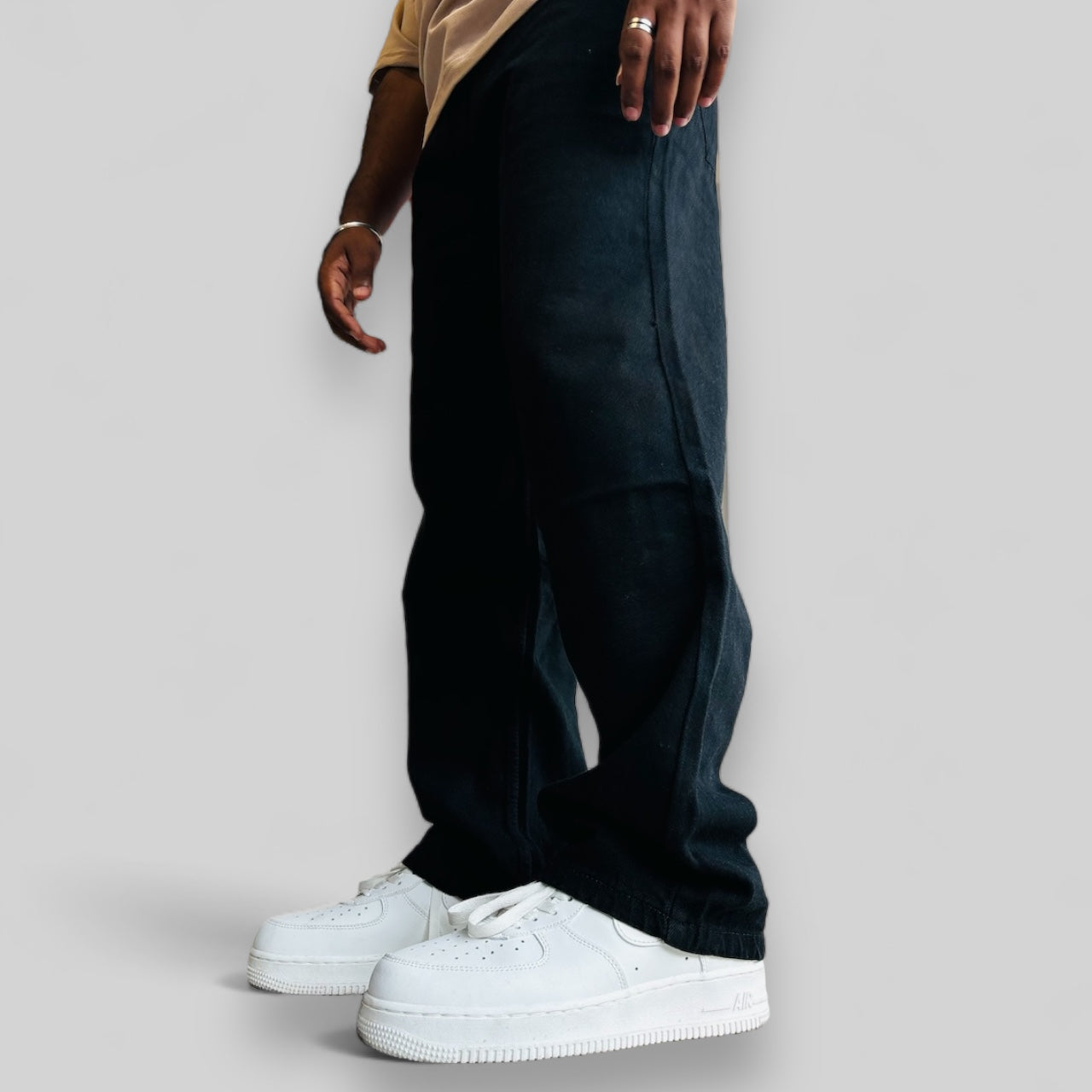 black baggy jeans