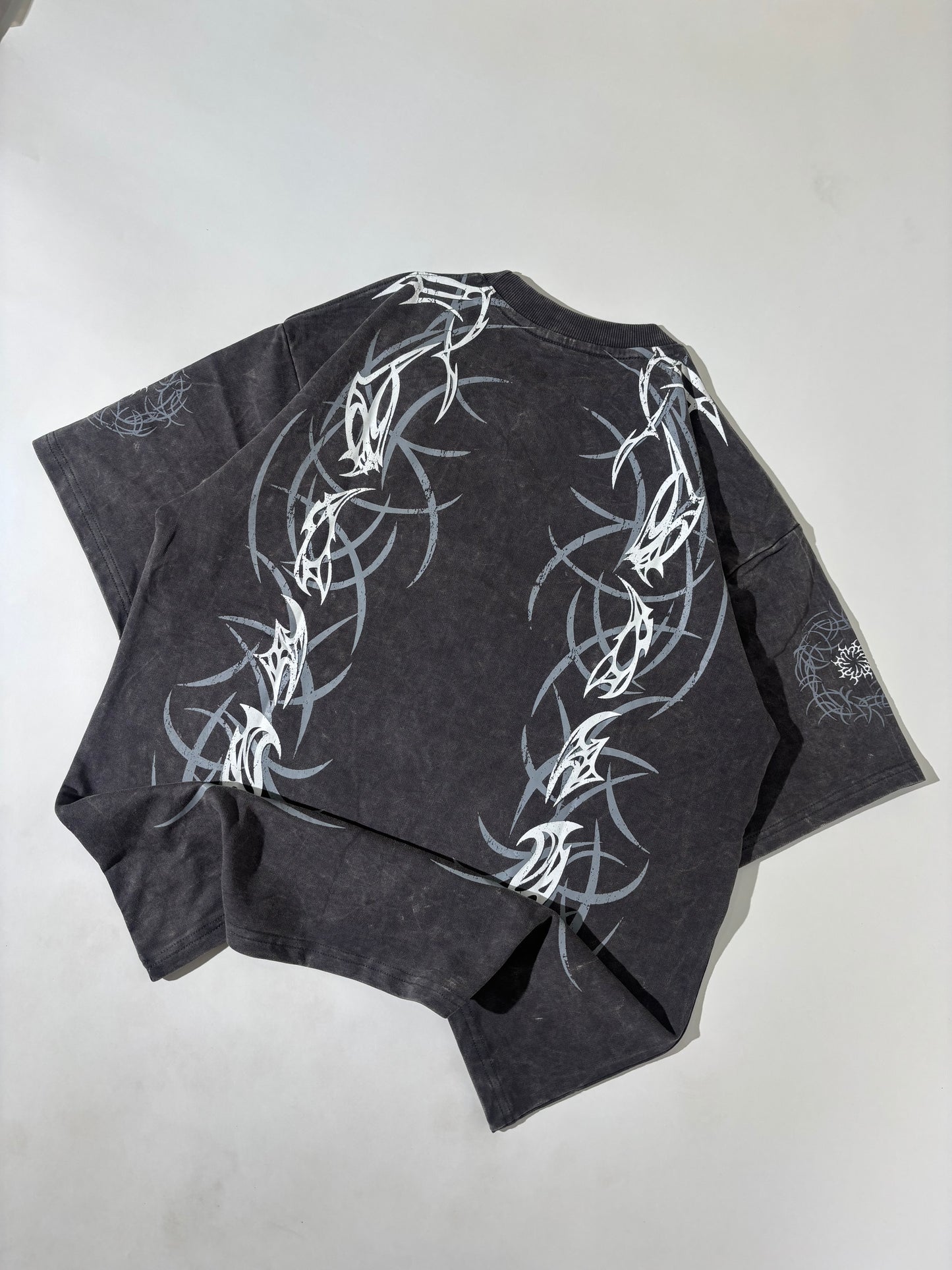 Wave acid wash oversized tee