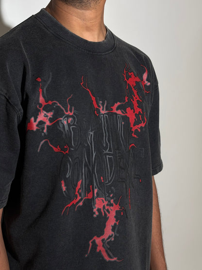 Red splash boxy tee