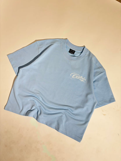 Corteiz blue oversized boxy tee