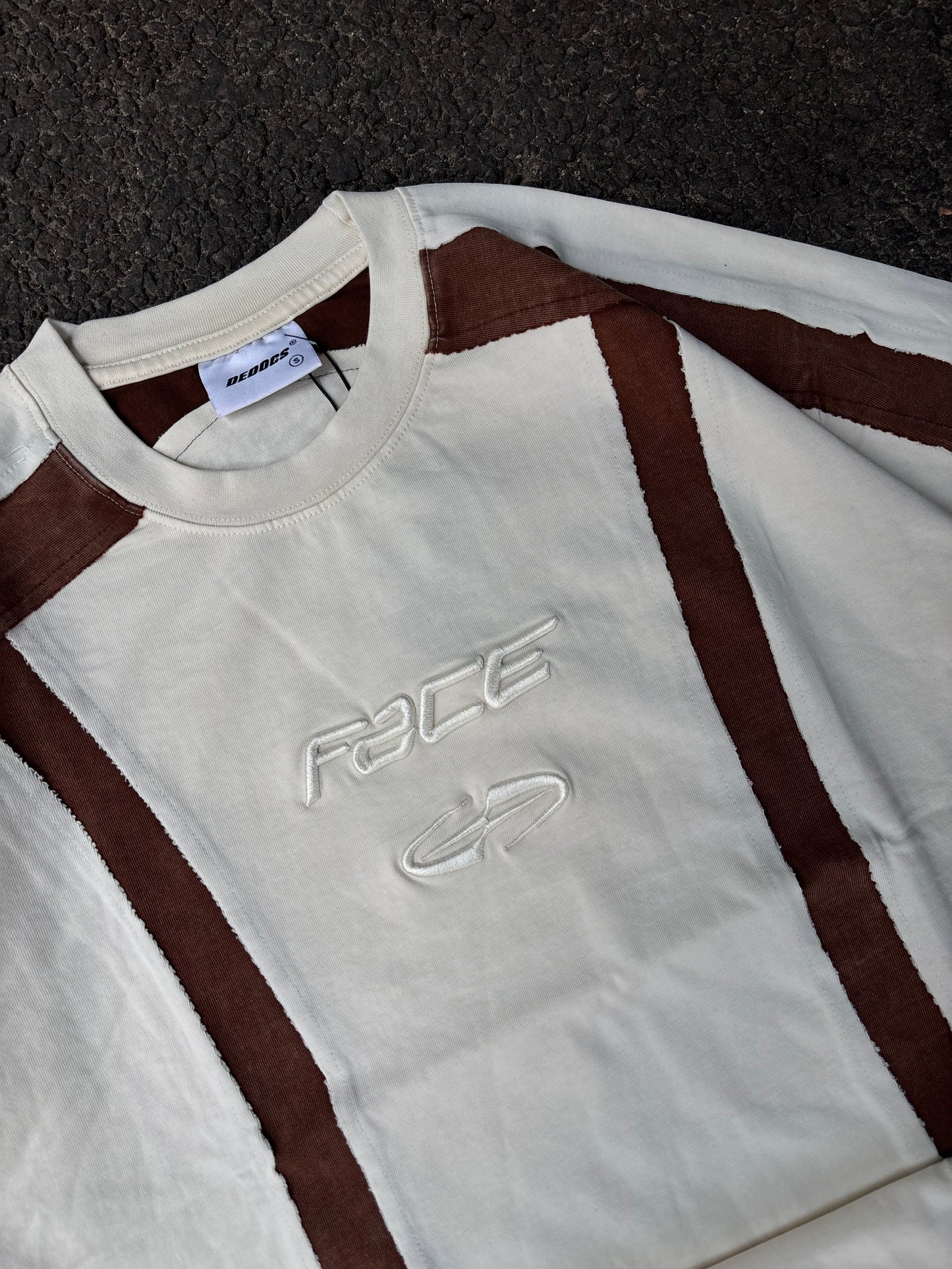 Face beige oversized tee
