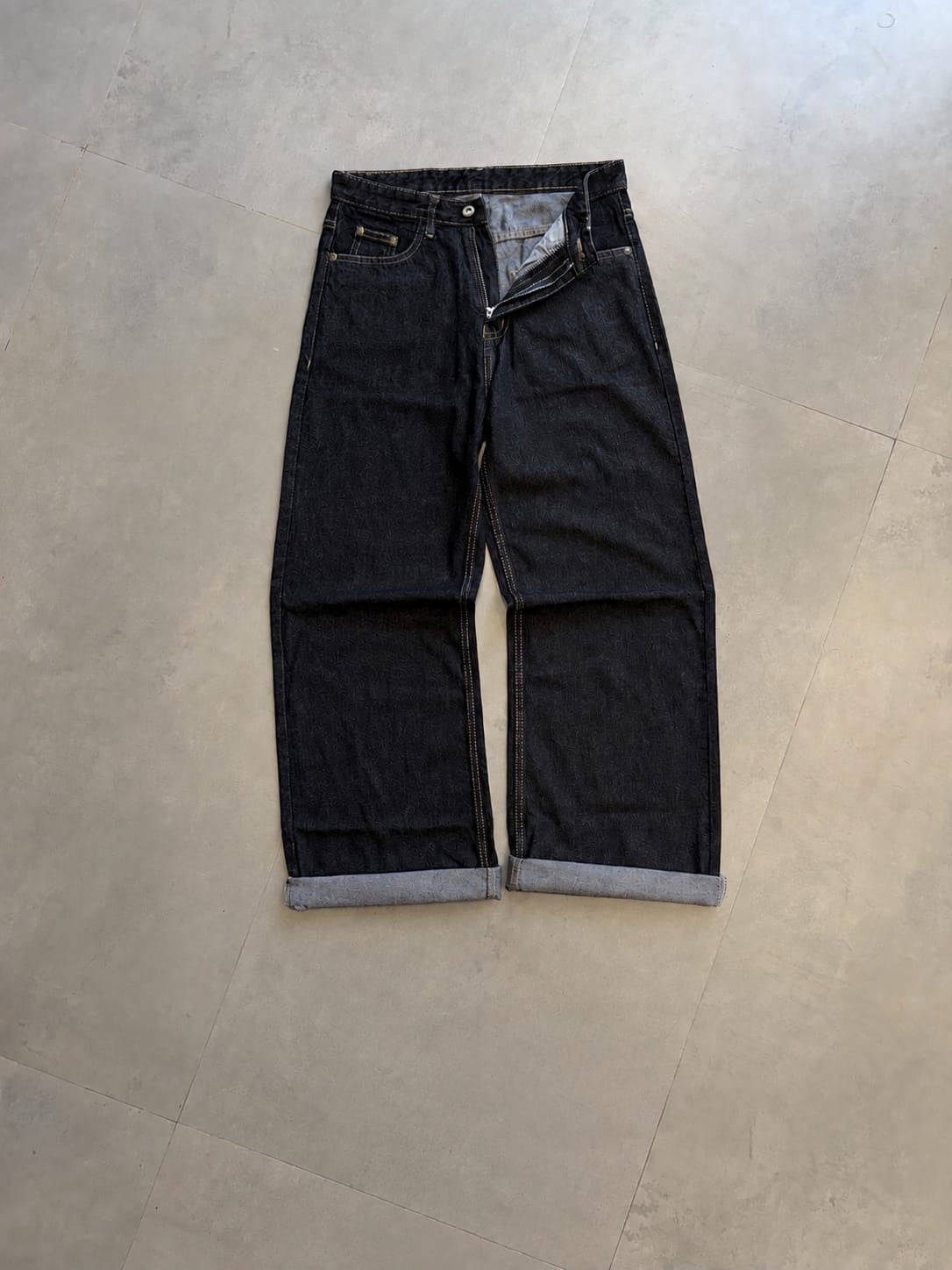 Black raw denim
