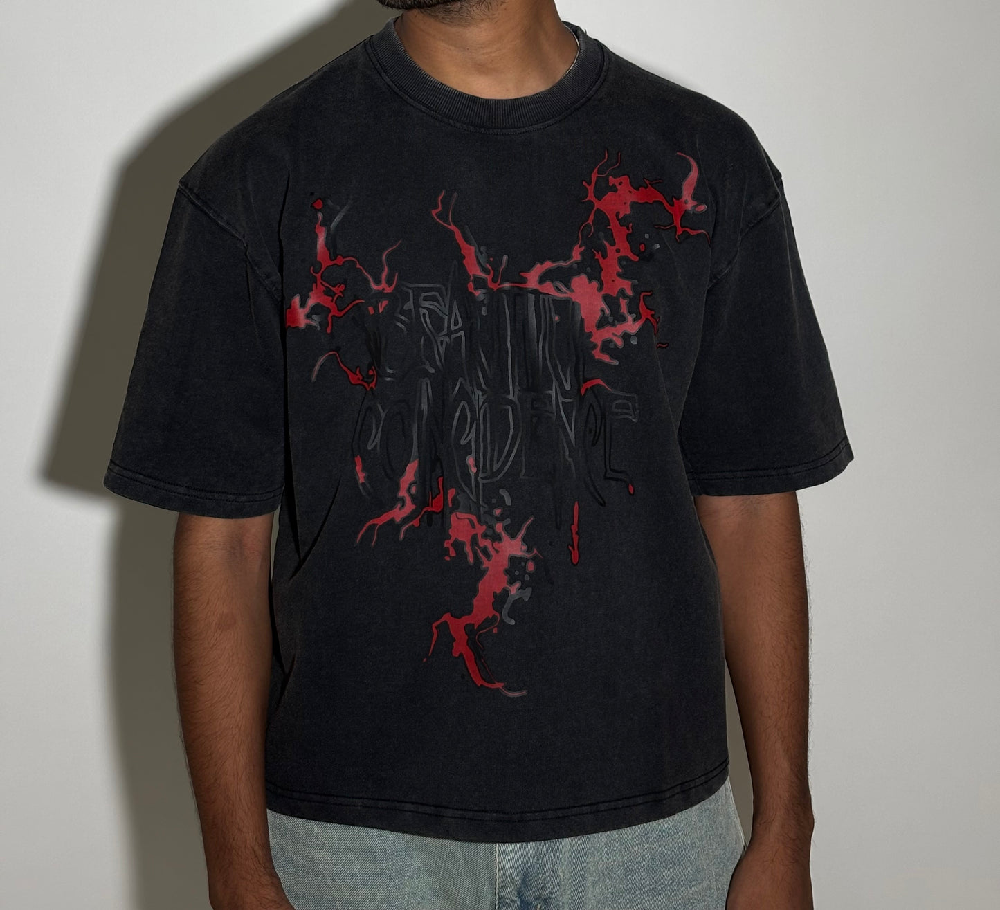 Red splash boxy tee