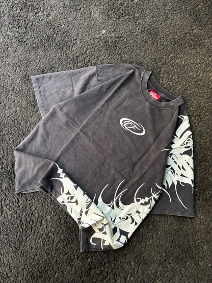 Strokes grey acid wash oversized tee