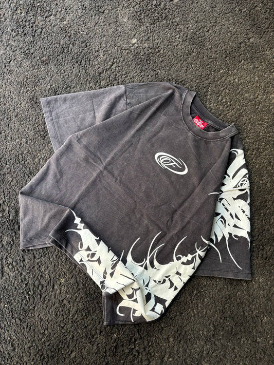 Strokes grey acid wash oversized tee