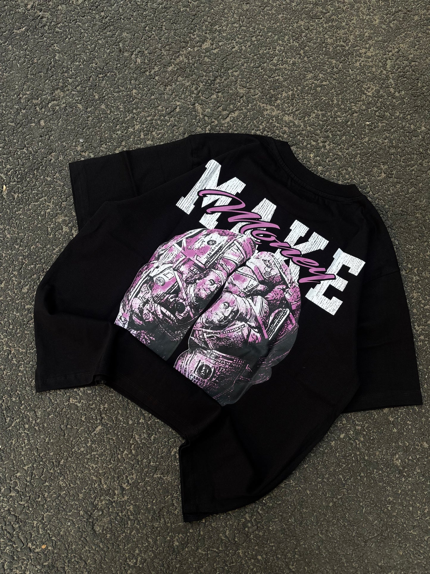 Money black oversized tee