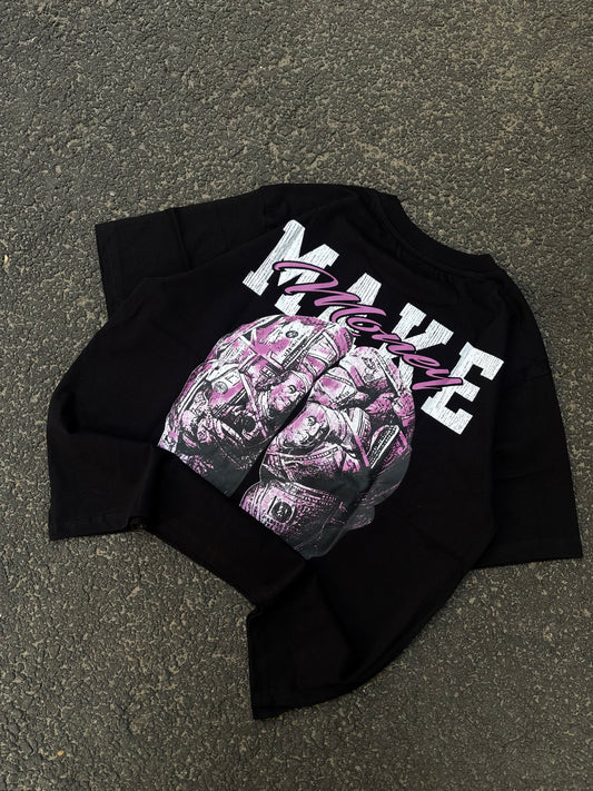 Money black oversized tee