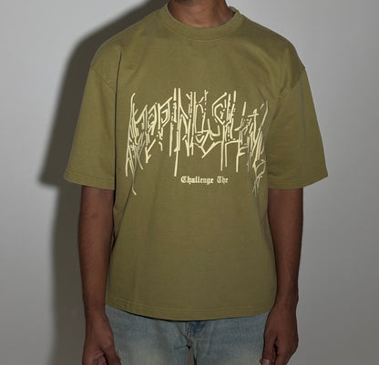 Challenge basil green boxy tee