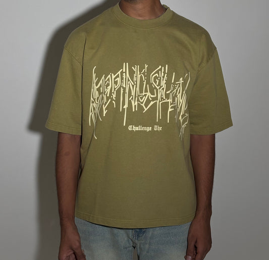 Challenge basil green boxy tee